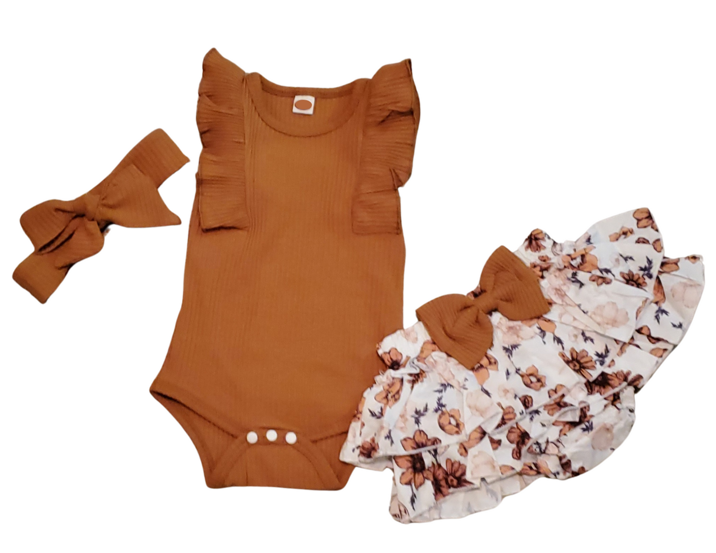 3pc Infant Floral Skirt Set
