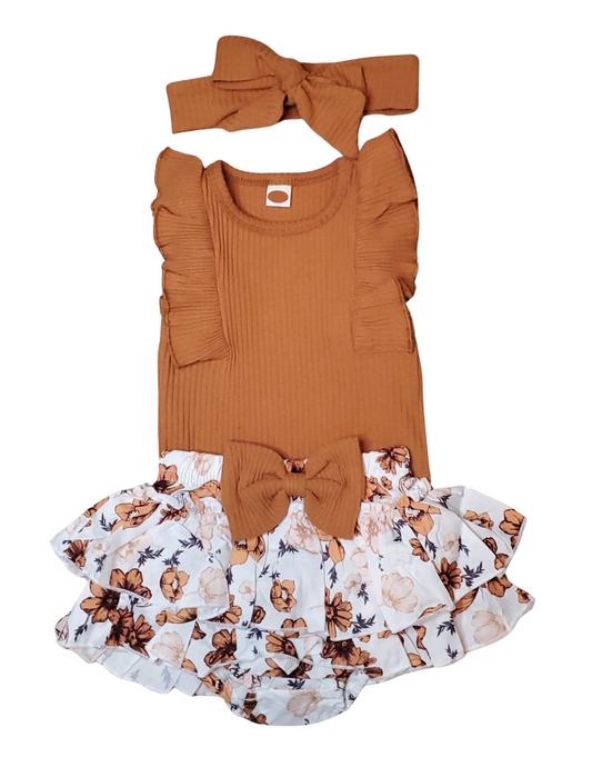 3pc Infant Floral Skirt Set