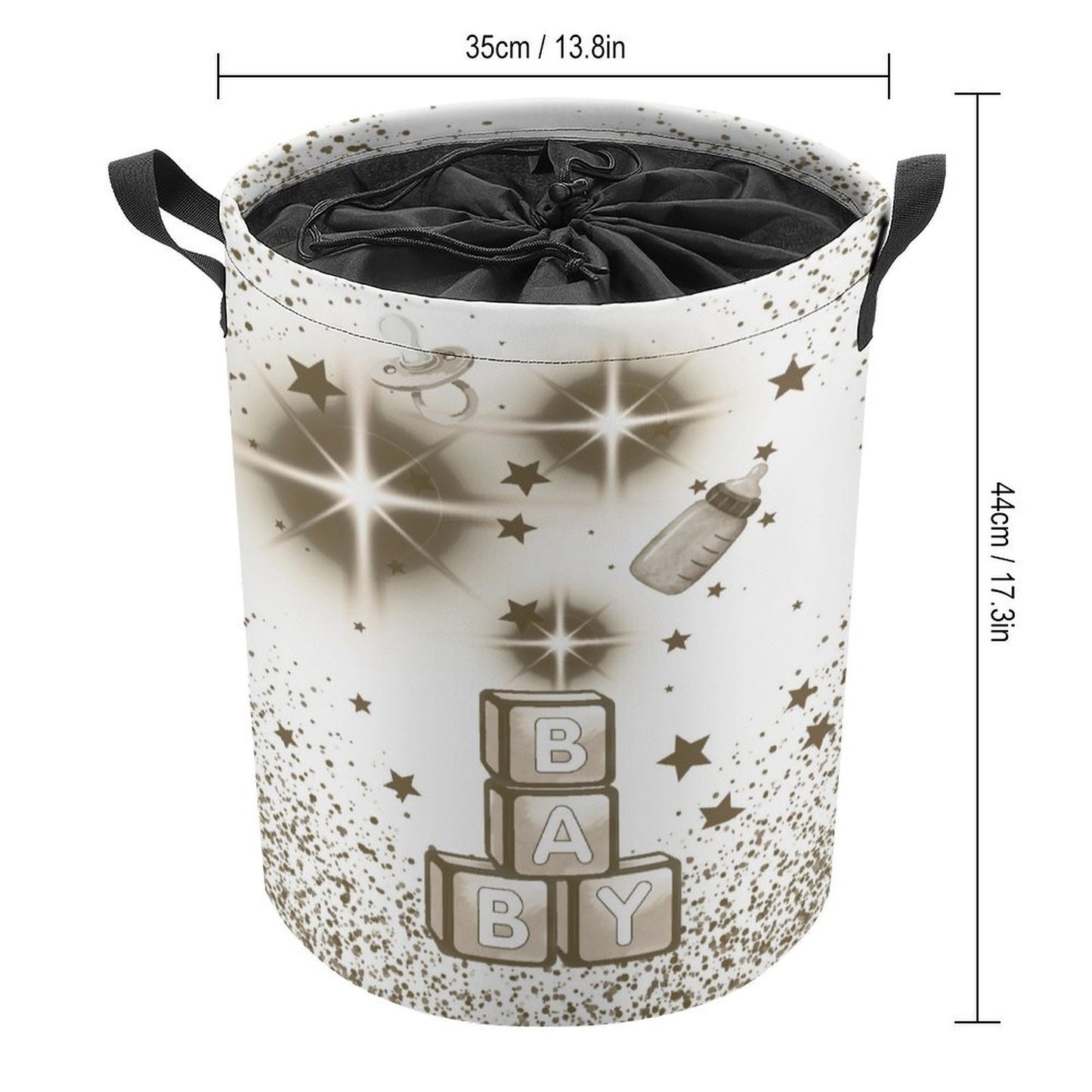 Baby Stars Drawstring Laundry Basket 44x35cm